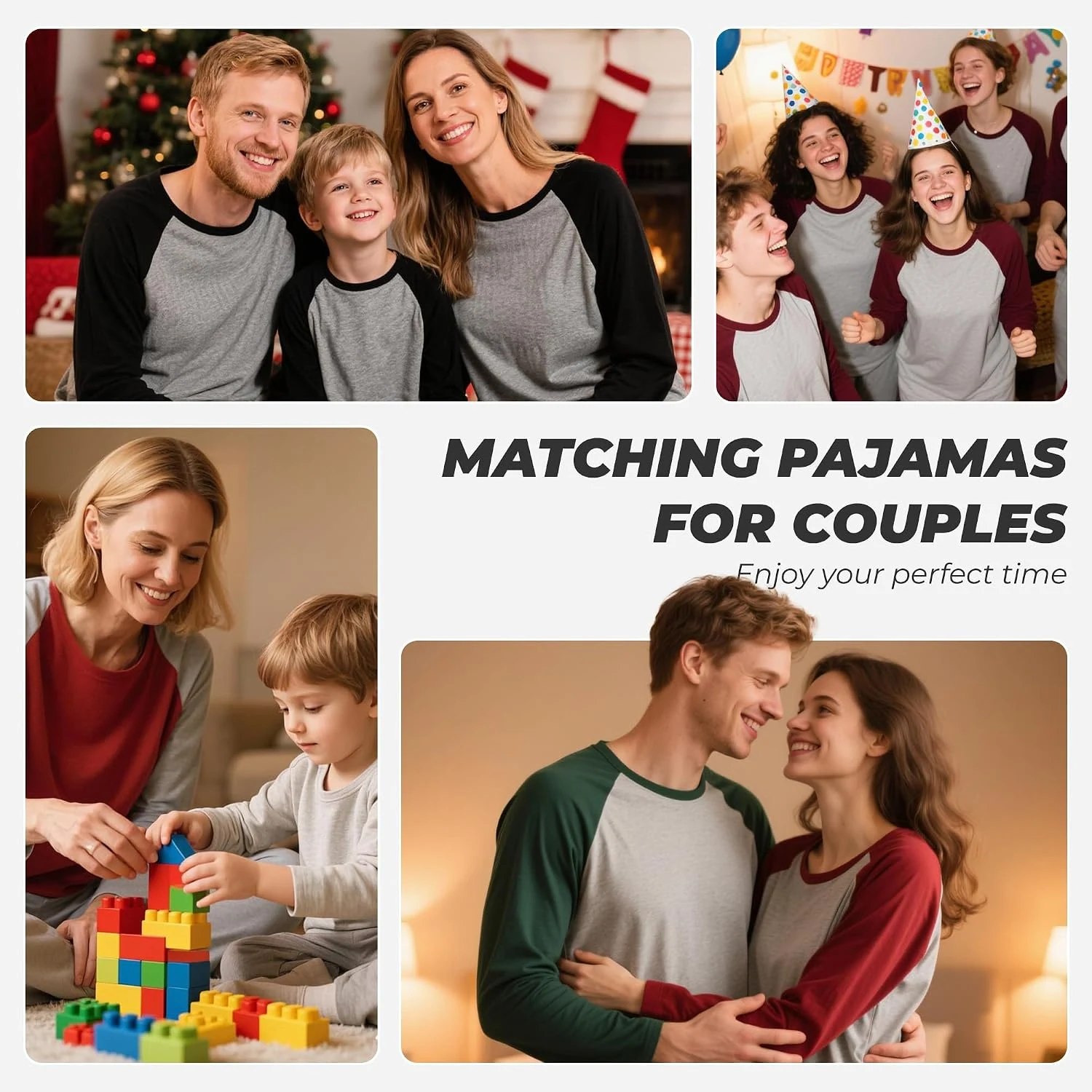Women's Fleece Pajama Set II, Black / Buffalo Plaid Red