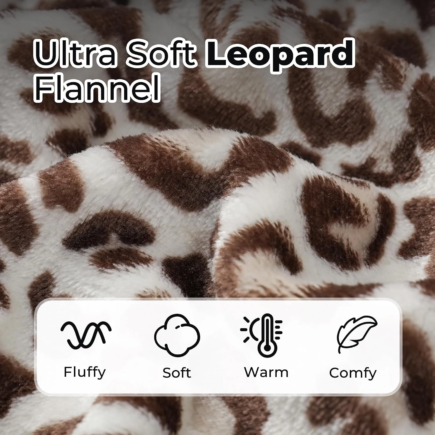 Women's Fleece Robe II, Coffee Leopard Beige